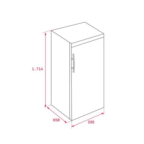 Arca Congeladora Vertical Teka TGF3 270 X | 171,4x59,5x65 cm | 256 L | F | Aço inoxidável Sale