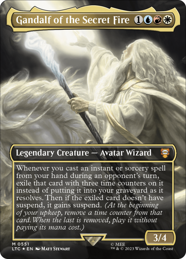 Gandalf of the Secret Fire (Borderless) (Surge Foil) [The Lord of the Rings: Tales of Middle-Earth Commander] on Sale