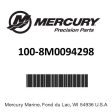 Mercury - Engine cover - 100-8M0094298 Discount